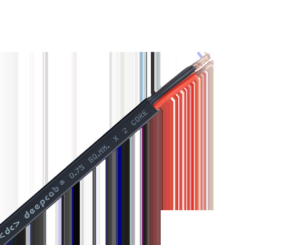 Flat Multicore Flexible Cable - Color: Black