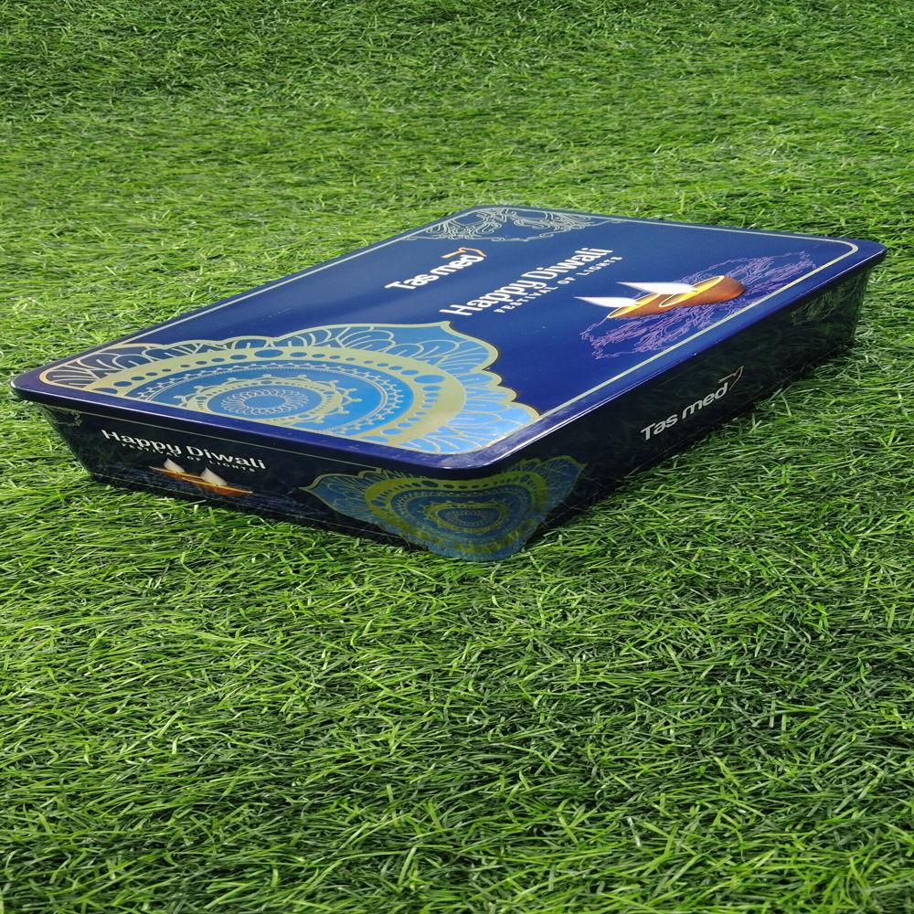 Cookies Tin Containers - Metal, Rectangular, Multicolor | Eco-friendly, Smooth Finish, Food Safety Grade, Water Resistant