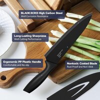 6 Pcs Kitchen Knife Set with Covers