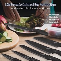 6 Pcs Kitchen Knife Set with Covers