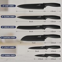 6 Pcs Kitchen Knife Set with Covers