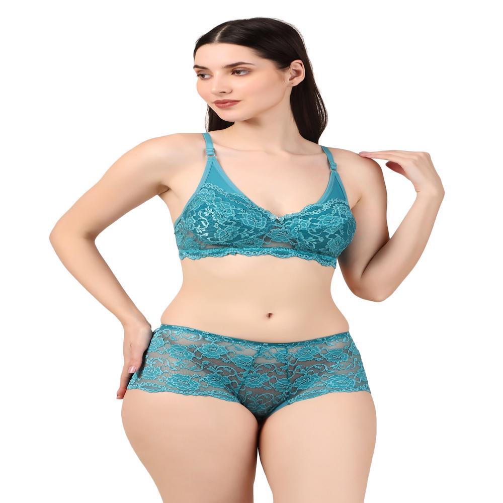 Net Bra Pnty Set Boy Short Panty - Color: Multicolour