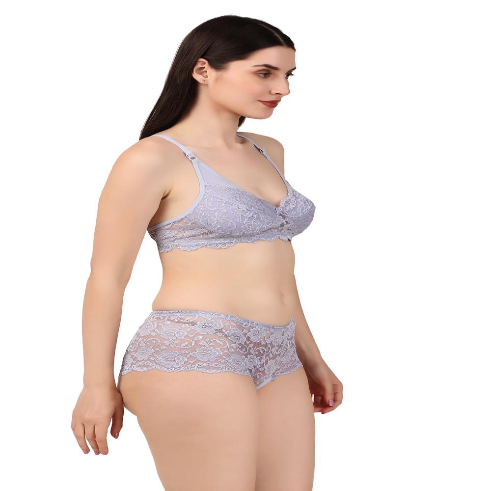 Net Bra Pnty Set Boy Short Panty - Color: Multicolour