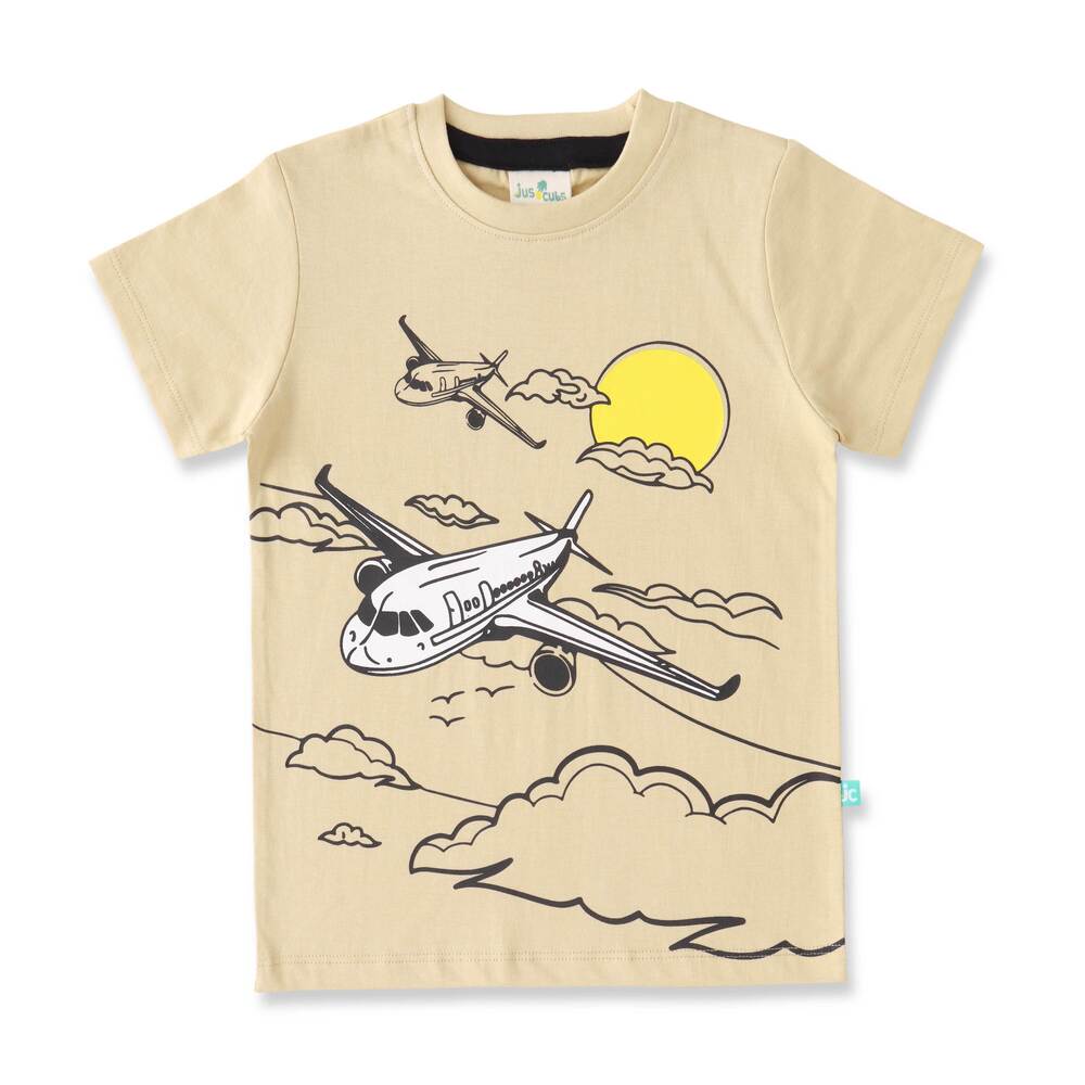 Boys Round Neck T-Shirt - Color: Cream