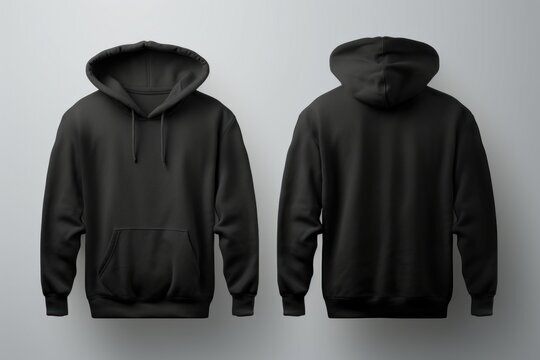 Mens Plain Hood Tops - Color: Black