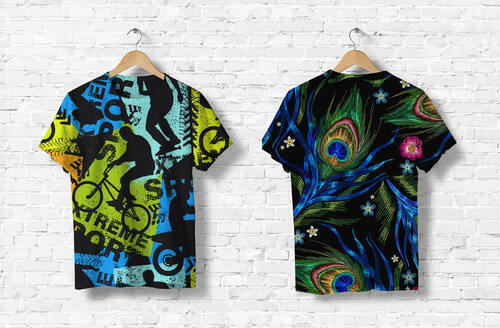 Mens Round Neck T-shirt - Color: Multicolor