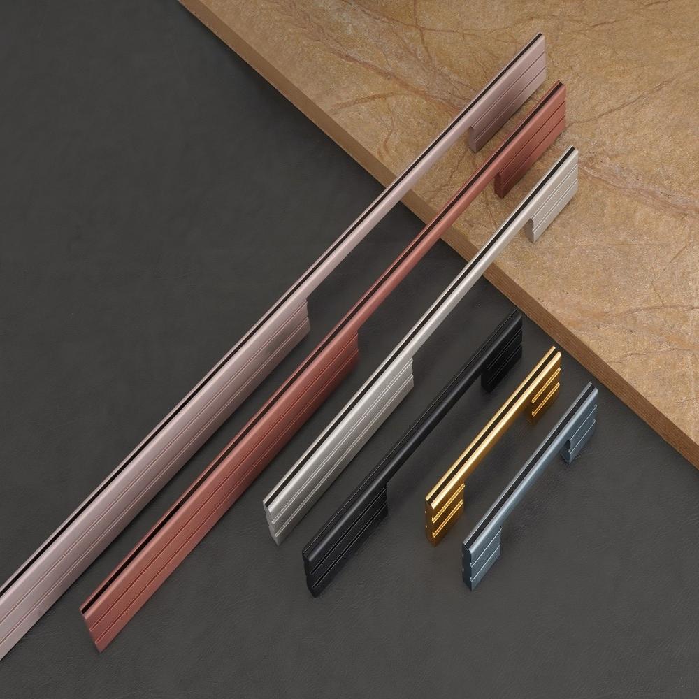 Aluminum Cabinet Handle - Color: Black/Gold