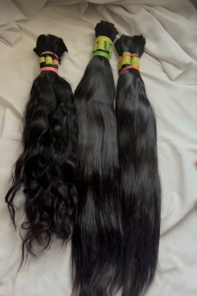 Natural Straight Wavy Curly Hair - Color: Black