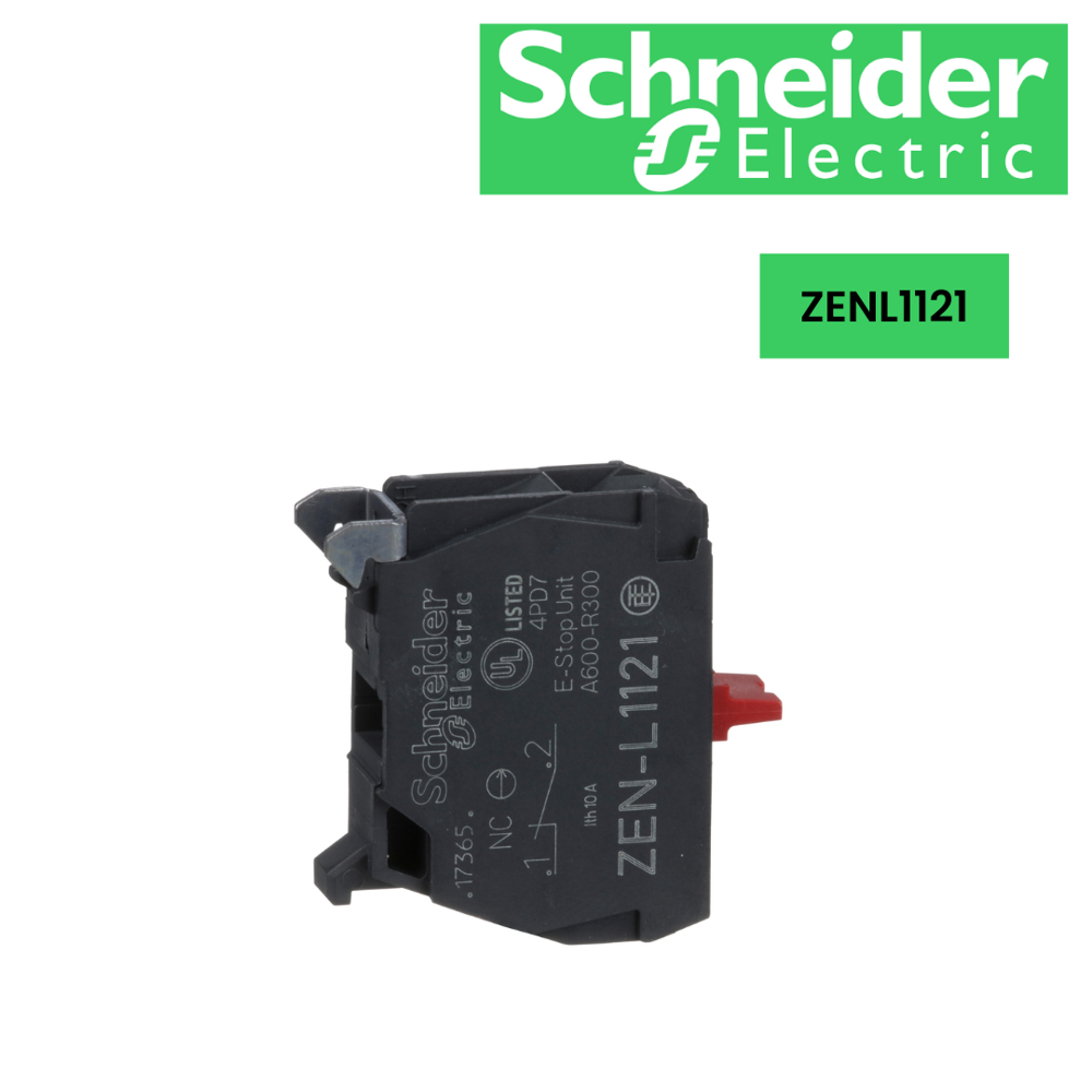 ZENL1121-Harmony 22mm Push Button contact block panel mount 1 NC screw clamp terminal