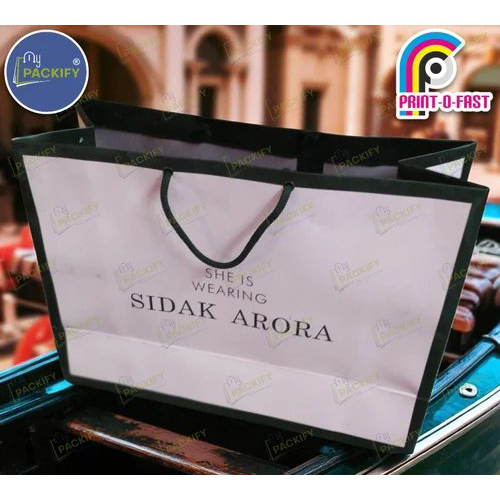 Multi Color Paper Carry Bag Large - Color: White