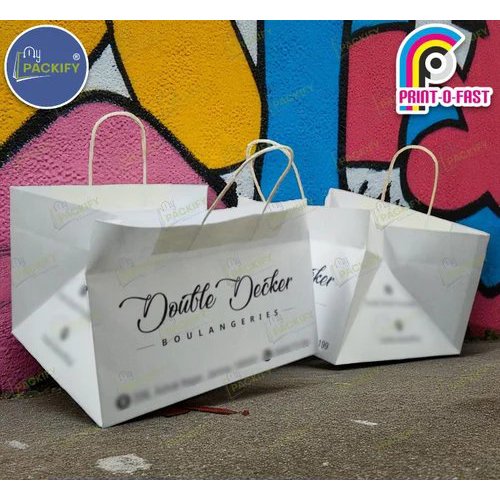 Food & Beverages Carry Bag - Color: White