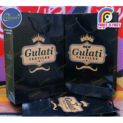 Laminated Paper Carry Bag Medium - Color: Black