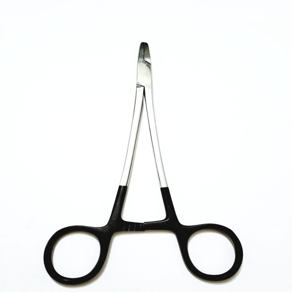 Needle Holder Black Handle 8 Inch - Color: Silver