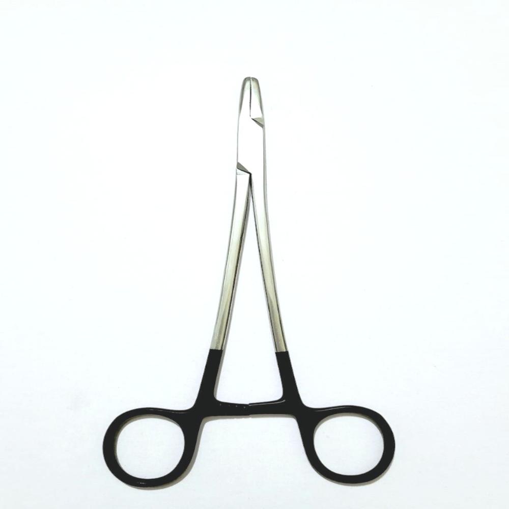 Needle Holder Black Handle 8 Inch - Color: Silver