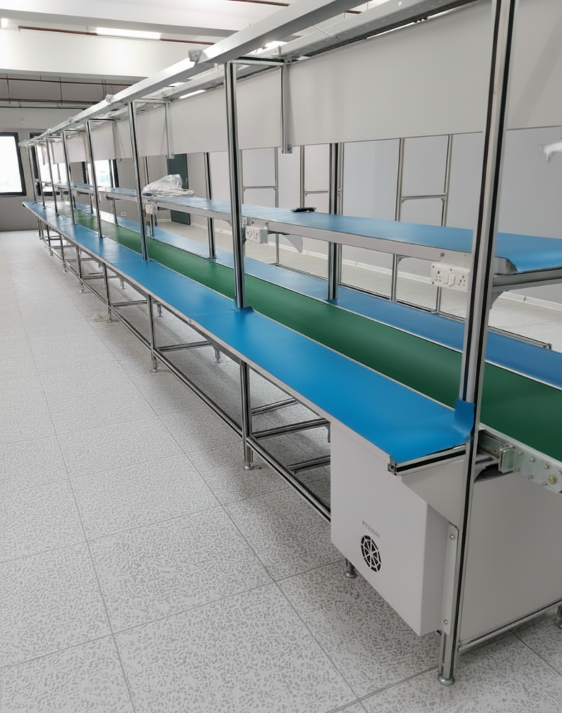 Belt Conveyor 9 Mtr. (30 ft) Double Sided Belt Conveyor