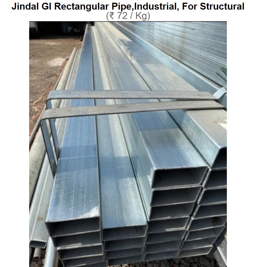 Ms Square Tube - Galvanized Steel Alloy, 1 Year Warranty | Ideal For Construction Applications