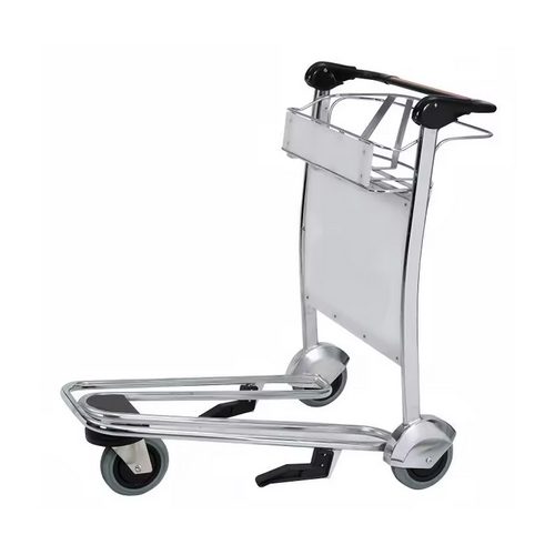 Airport Luggage Trolley Carts Three Rubber Wheels Airport Hand Brake Baggage Trolley Airport Trolley