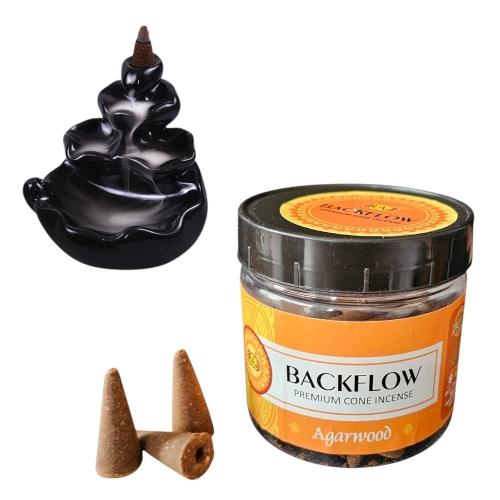 Agarwood Backflow Cones 100g - Burning Time: 30 Minutes