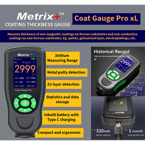 Metric Coating Thickness Gauge - Color: Black