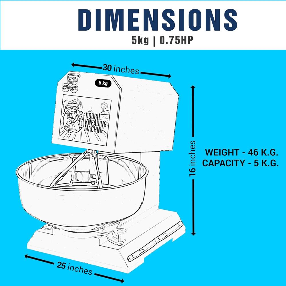 Dough Kneader 5kg 0.75hp - Application: Commercial