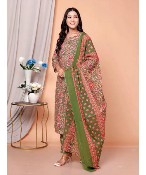 Pure Cotton Kurti & Pant with Dupatta