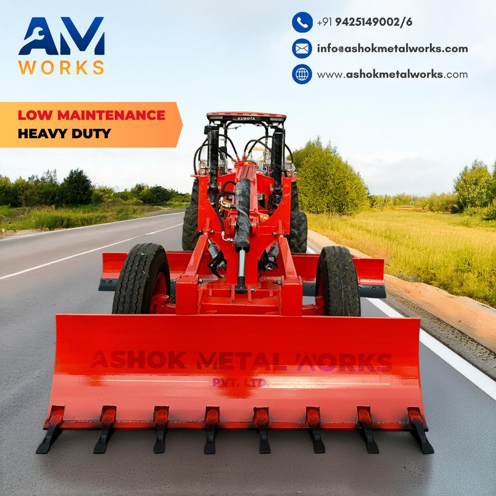 Single Pin Mounted Grader Attachment - Color: Red