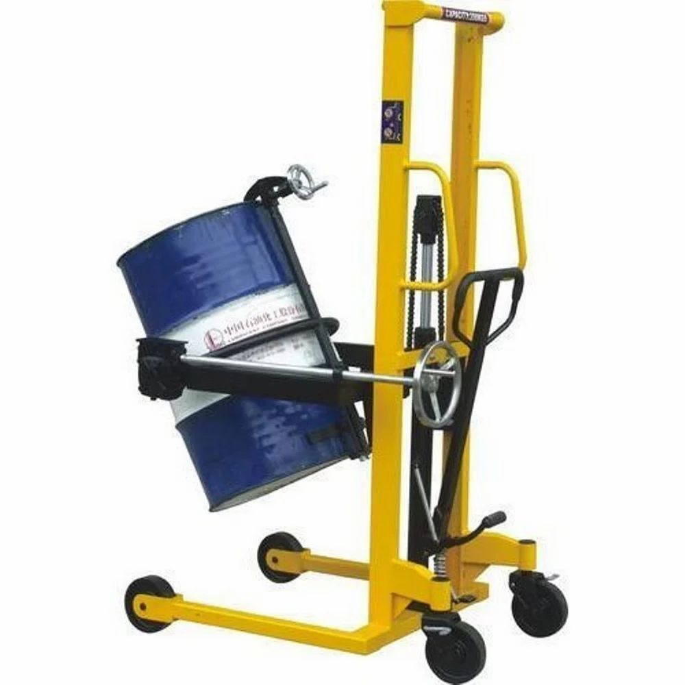 Drum Stackers - Cast Iron, Standard Size, Yellow And Black | Easy To Operate, Low Maintenance, Electric Power Source, 750-1000mm Lifting Height, 300kg Capacity