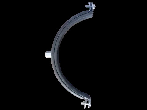 Round Rubber Lined Split Clamps - Color: Silver And Black