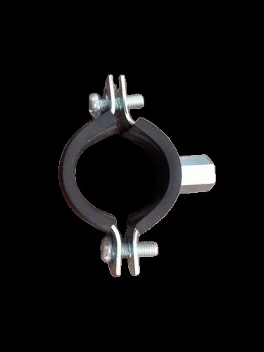 Round 1-2 Inch Rubber Lined Split Clamps - Color: Silver And Black