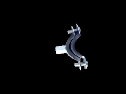 Round 1-2 Inch Rubber Lined Split Clamps - Color: Silver And Black