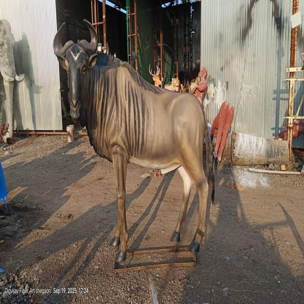 Fiber Wildebees Statue - Color: Multy