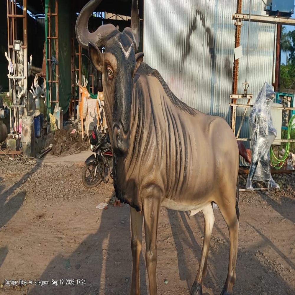 Fiber Wildebees Statue - Color: Multy