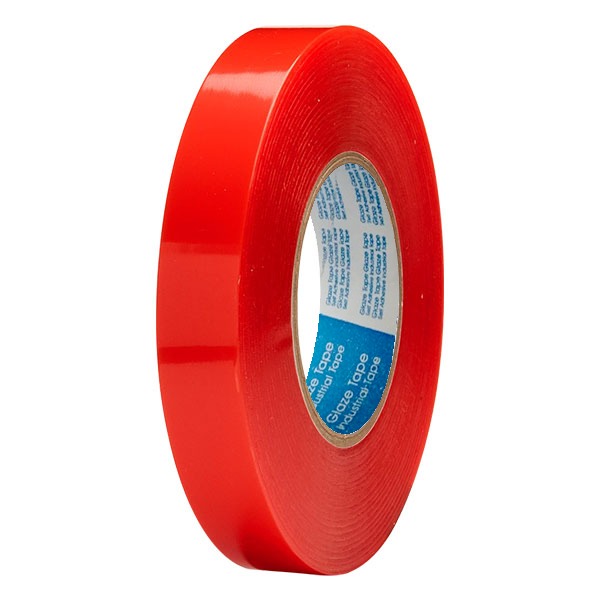 140 Mic Red Double Sided Polyester Tape - 20-50 Meter Length, 12400 Millimeter Width | Solvent Adhesive, Ideal For Indoor/outdoor Sign Mounting