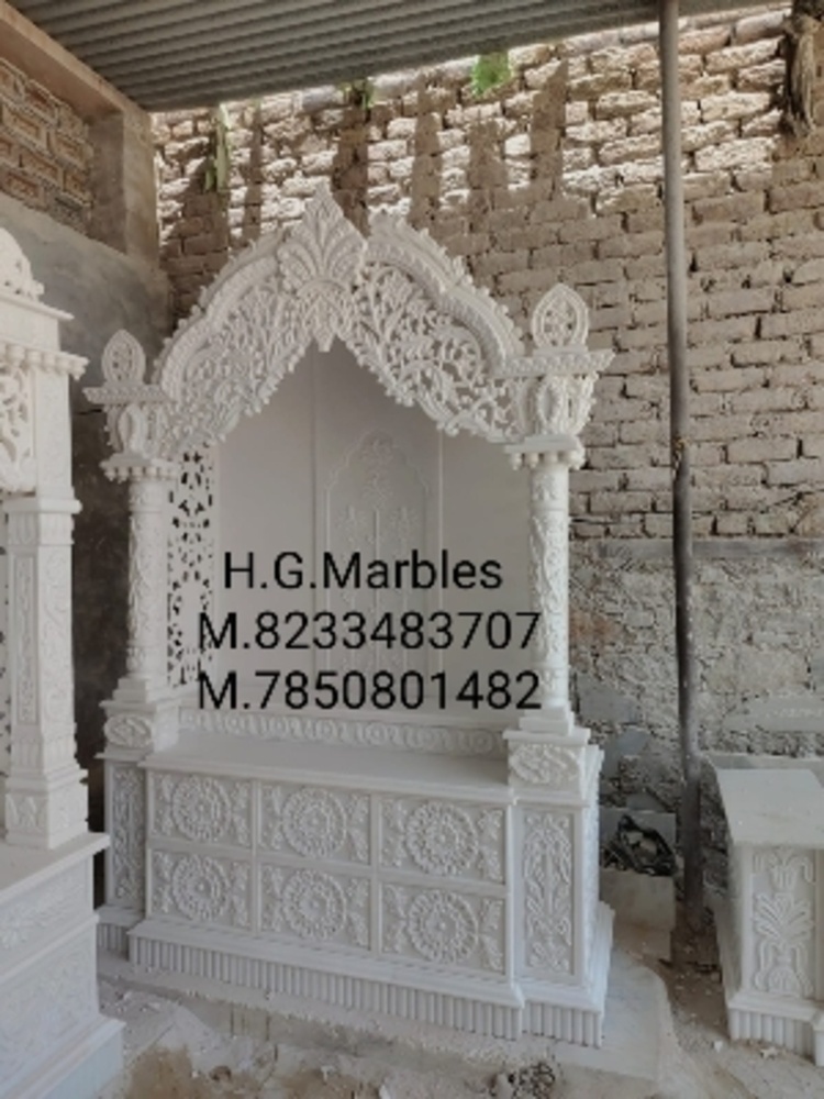 Imported Natural White Marble Stone Temple - Design Type: Antique
