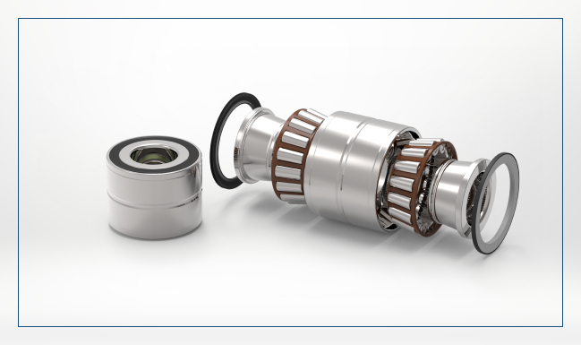 Unitized Double Row Taper Roller Bearings - Color: Silver