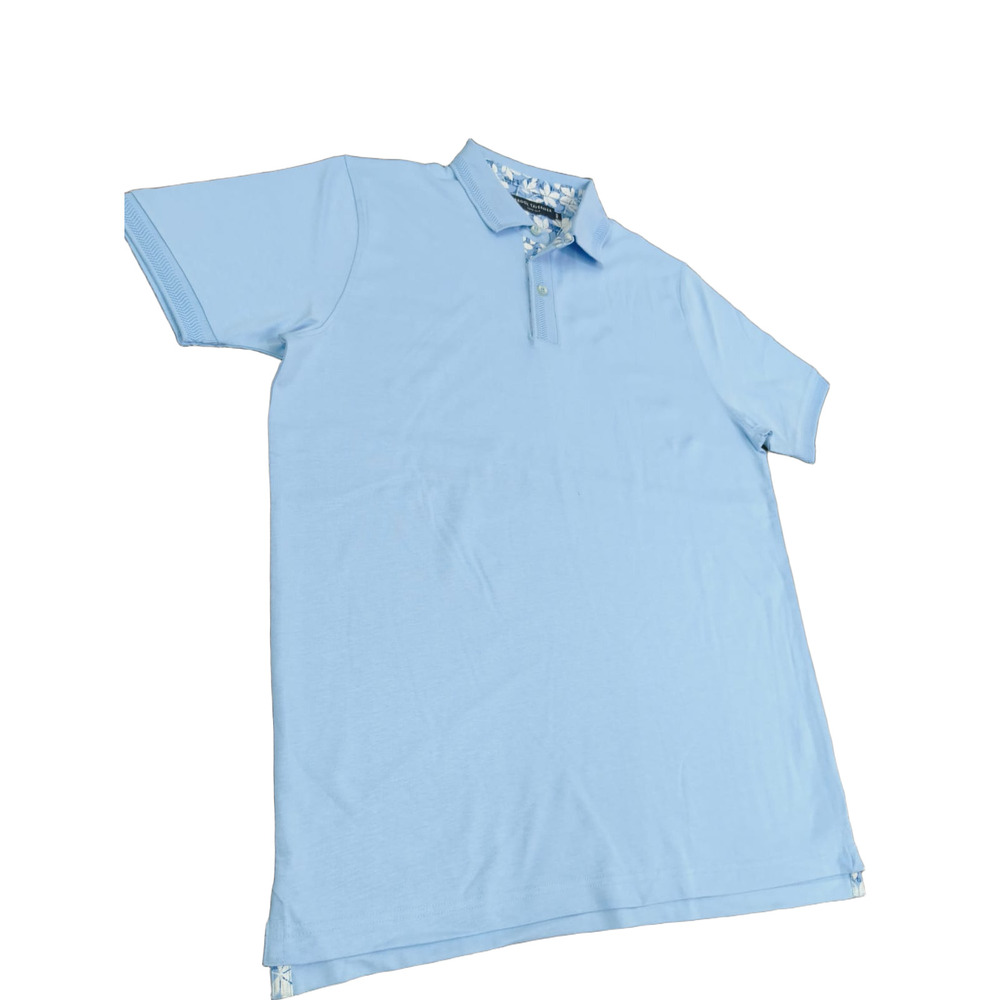 Men's Jersey Jacquard Collar Polo T-Shirt With Print Trim