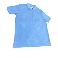 240 GSM Blue Terry Jacquard Polo T-Shirt