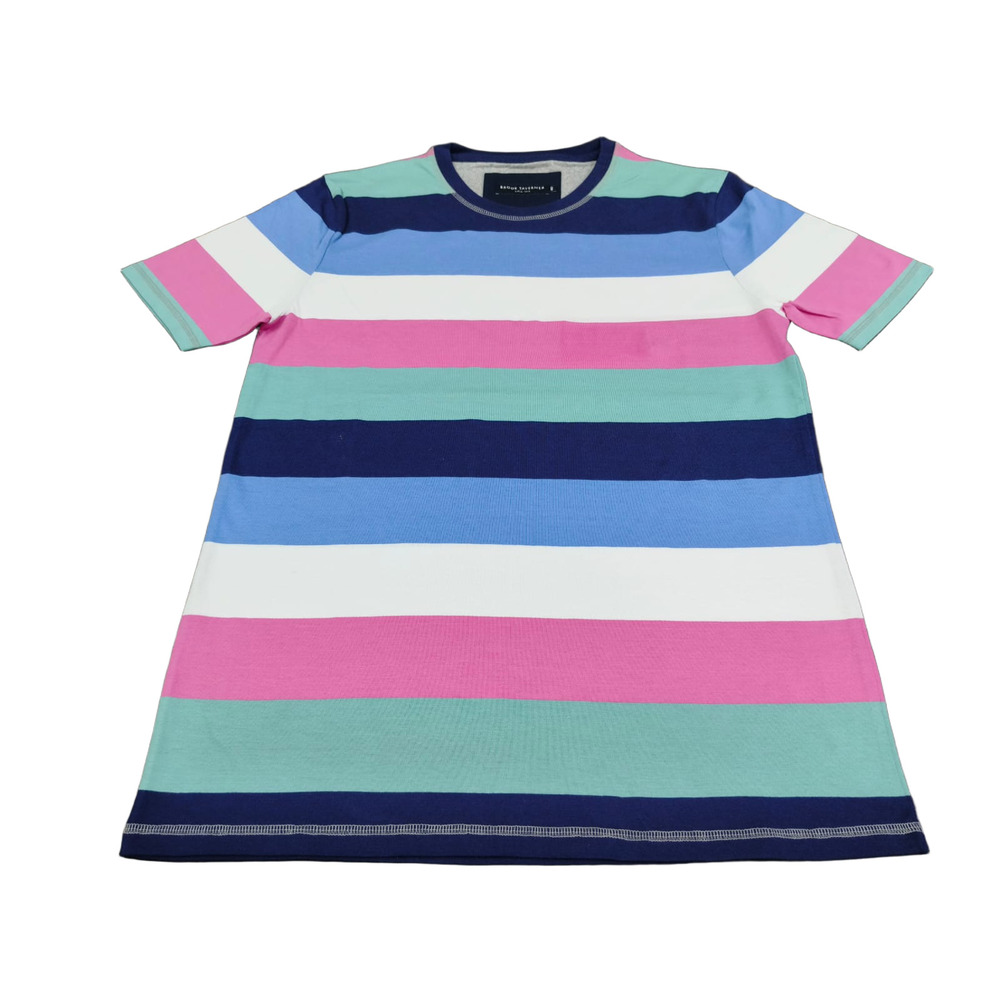  Men's Multicolor Striped Jersey T-Shirt - 200 GSM