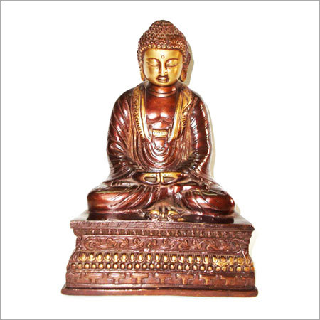 Crafted Metal Buddha Sitting - Metal Alloy, 8" Size, 2.200 KG Weight | Elegant Design, Smooth Finish, Attractive Pattern, Easy to Install
