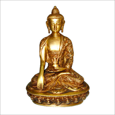 Home Decor Buddha Statue - Carved Brass, 8" Height, Antique Finish | Durable, Eye-Catching Design, Symbol of Peace and Harmony