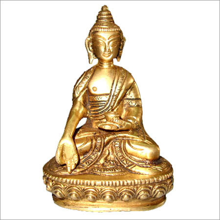 Bronze Sitting Buddha Statue - 4" Size, Durable Religious Artwork for Prosperity and Peace