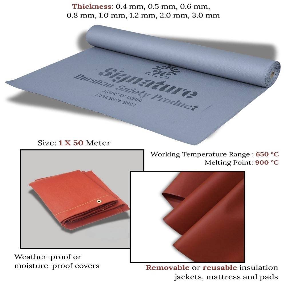 Signature Silicon Coated Fiberglass - 1x2m, 0.6mm Thickness | Waterproof, Weatherproof, Airproof, Chemical Proof, Reusable, High Temp Resistance