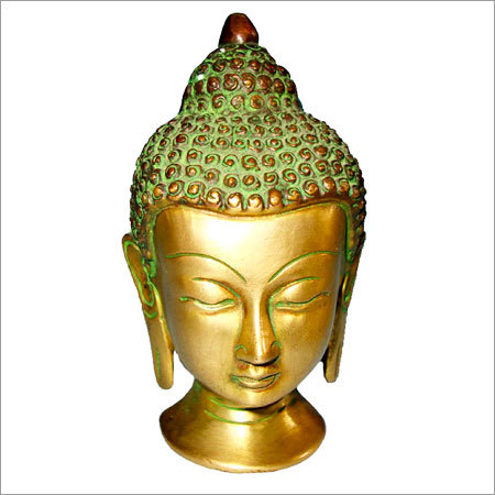 Brass Buddha Head - Through-Carved Brass, 3-7 Inches | Indoor & Outdoor Deco, Corrosion Resistance, Seamless Finish, Contemporary Design