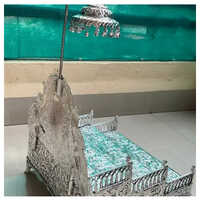 German Silver 3 Steps Sihasana With Laxmi Motif On Backrest