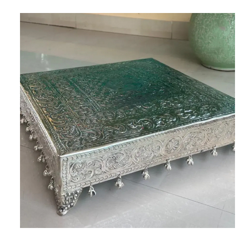 Square Chowki With Ghunghroo On The Base - Color: Multicolor