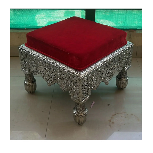 Square Stool With Beautiful Long Legs - Color: Silver