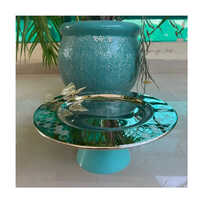 Round Mirror Like Finish Silver Plated Cake Stand