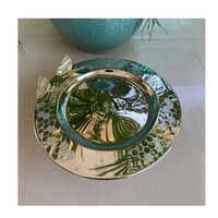 Round Mirror Like Finish Silver Plated Cake Stand