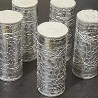 German Silver Sleek Cylinder Shape Manikchand Dibbi - Finishing: Polished