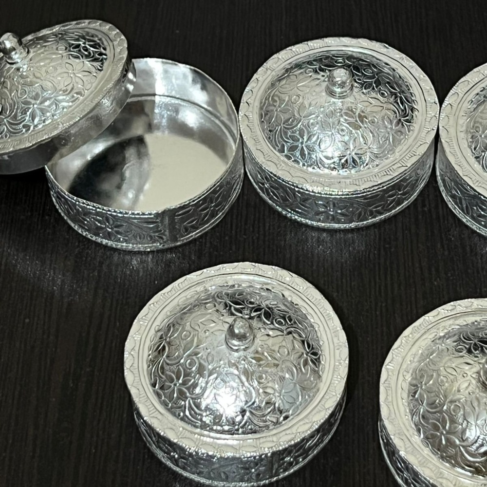 2 Inch German Silver Button Round Dibbi